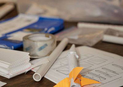 Craft supplies on an activity table